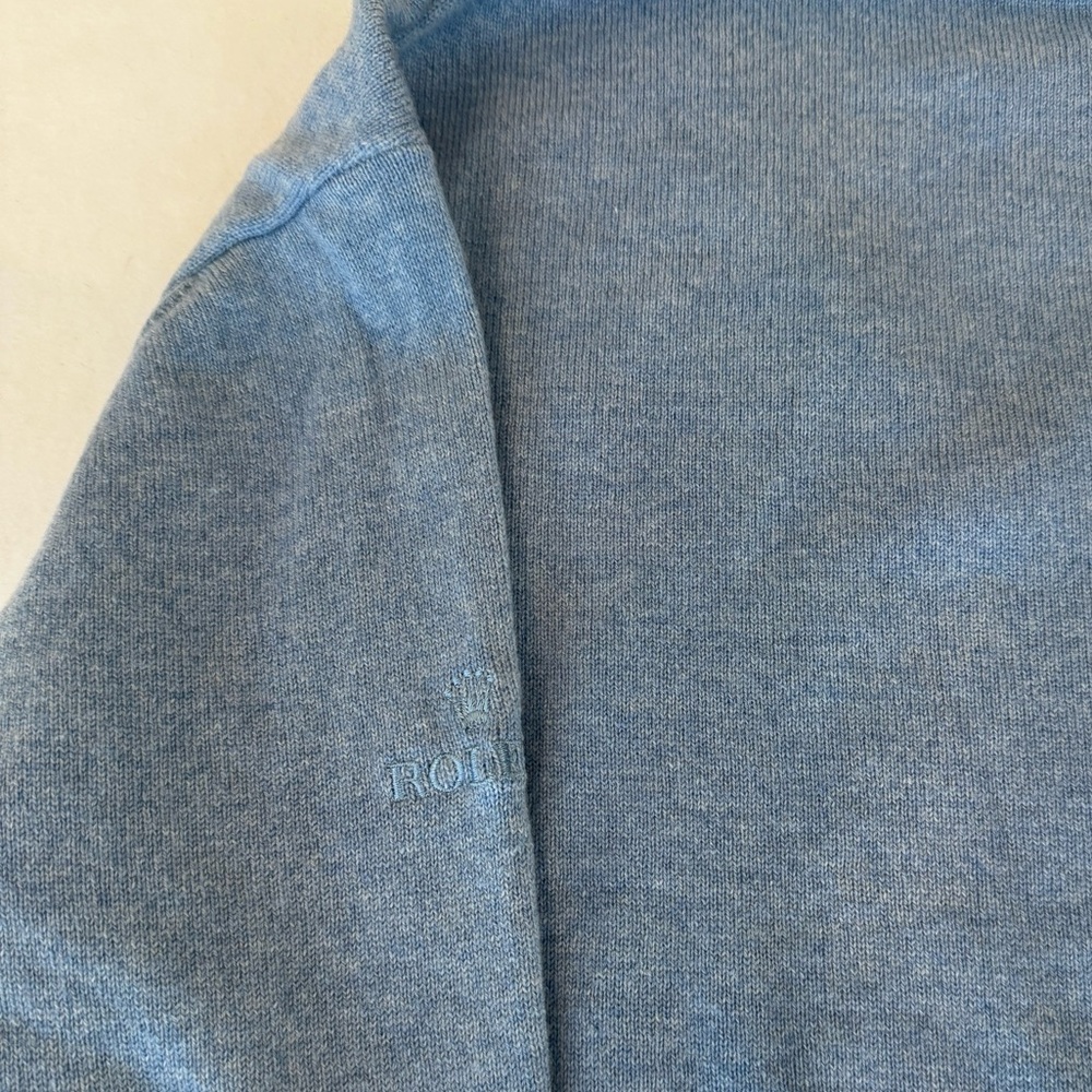 Rolex V-Neck Cashmere Sweater in Classic Blue - Picture 3 of 8